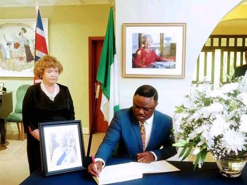 Ayade Visits British High Commissioner, Commiserates with UK over demise of Queen Elizabeth II